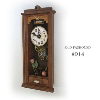 【送料無料】OLD FASHIONED 14 レトロな時計　1点物　アンティーク風　#014の画像