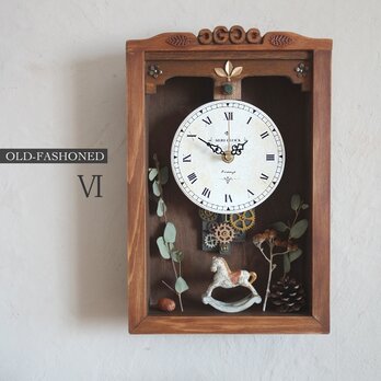 【送料無料】OLD FASHIONED Ⅵ レトロな壁掛け時計　手作り品　#006 インテリア　アンティーク風の画像