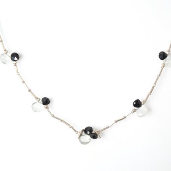-Moon stone・Black spinel- silver necklaceの画像