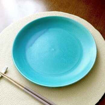 トルコ青マット釉の大皿 ＊ １の画像