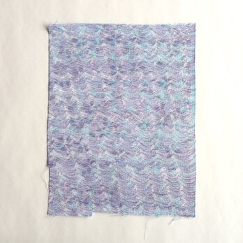 絹手染ハギレ（18.5cm×25cm  波・薄紫薄青）の画像