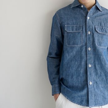 シャンブレーワークシャツ/chambray work shirt/size2の画像