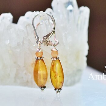 琥珀★amber シルバーピアス1189の画像