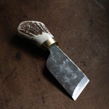 革包丁　斜刃　手打ち刃物　レザークラフトナイフの画像