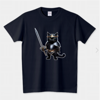 黒猫騎士Tシャツ［男女兼用タイプ］の画像