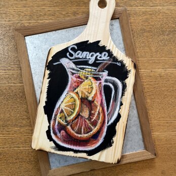 カッティングボードにチョークアート