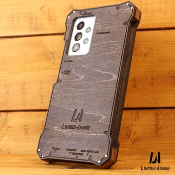 Galaxy A53 5G ケース 木製 ウッドケース 木のケース 本革 耐衝撃 オリジナル タイプ1の画像