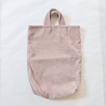 日用品店（布）コーデュロイのバッグ    22cm×36cm×8cm  ／  ピンク  「 たて長 」の画像