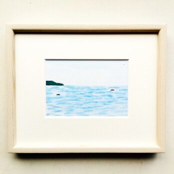 原画「おだやかな海/Calm sea」 ※木製額縁入りの画像