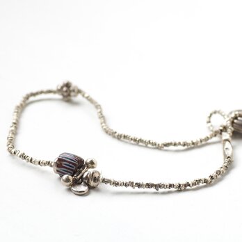 -Chevron beads- silver Ankletの画像