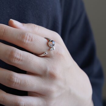 【秋冬限定】<Herz>Bubble Smoky Quartz RING / SV925の画像