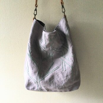 リネンの刺し子のバッグ『木立』の画像