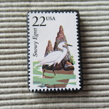 アメリカ　野生動物切手ブローチ 8831の画像