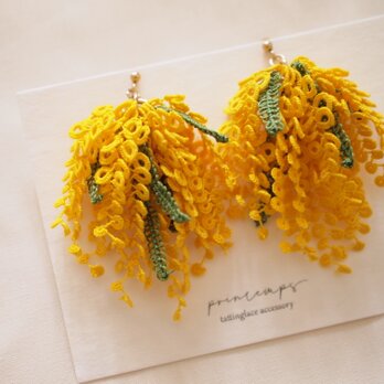 タティングレース　mimosa ジョセフィンノットピアス  受注制作 送料込の画像