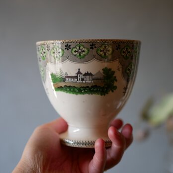 クレイユモントロー　珍しい形のカップ　creil et montereau　ブロカント　フランスアンティークの画像