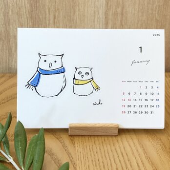 2025【木製スタンド付】【カレンダー】送料無料＊卓上カレンダーの画像