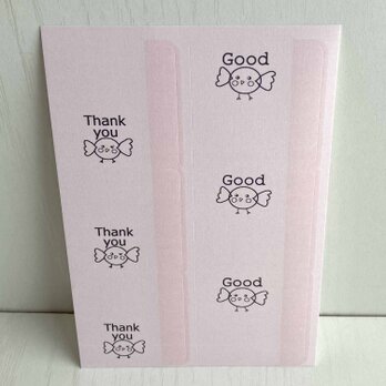 ことりんこシリーズ　大サイズ　付箋　３シート入（６枚／シート）「Thank you」「Good」の画像