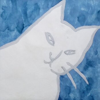 ちいさい日本画　小粒猫の画像