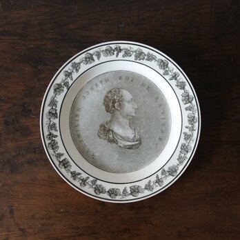1808-18年頃 クレイユ 肖像 グリザイユ皿 バイエルン王 φ21cm フランス アンティーク 0501490の画像