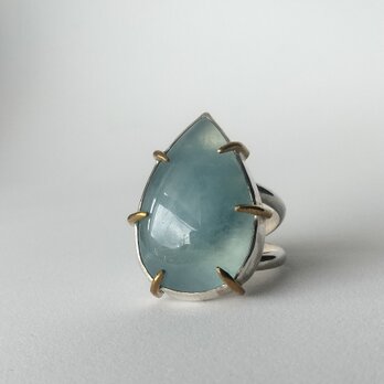 aquamarine silver ringの画像