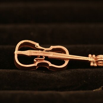 ブロンズ製ミニチュアバイオリンアクセサリーの画像