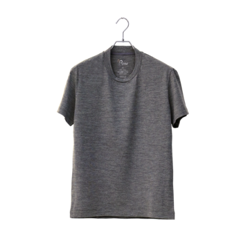 【ユニセックス】C HIGH END メリノウールＴシャツ　(750チャコールメランジ　Mサイズ)の画像