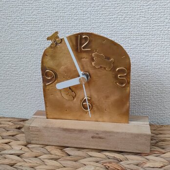 WAN時計　真鍮の掛け置き兼用時計の画像