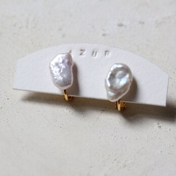 淡水真珠　ケシパールのイヤリングの画像