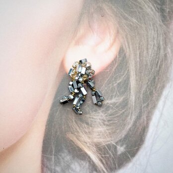 天使のはしご（ピアス）天然石ヘマタイト   ※イヤリング付け替え可の画像