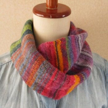 手編み　scrappie cowl opal Schafpate ミックスの画像