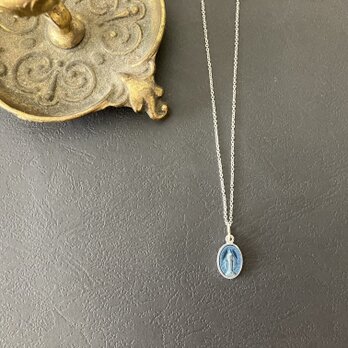 {ブルーメノウ}フランス奇跡のメダイのネックレス S - blue silverの画像