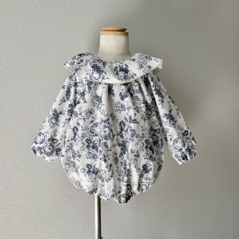 （７０ｃｍ） Ruffle detail romper／フリルカラーのベイビーロンパース／CABBAGES AND ROSESの画像