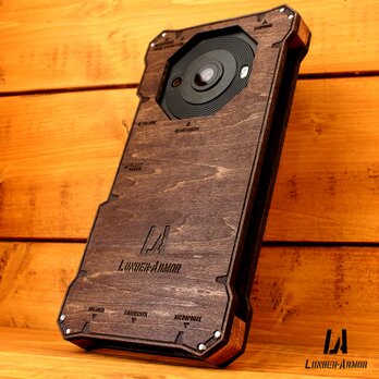 AQUOS R8 Pro ケース 木製 ウッド wood case 木 本革 耐衝撃 タイプ1 かっこいいの画像