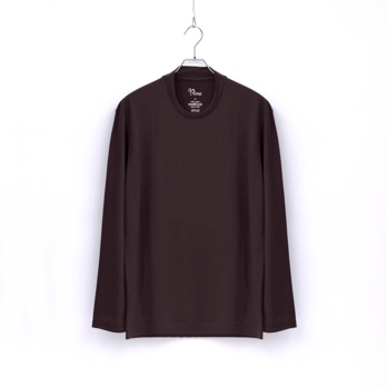【ユニセックス】C HIGH END メリノウール長袖Ｔシャツ　(601ダークブラウン　Sサイズ)の画像
