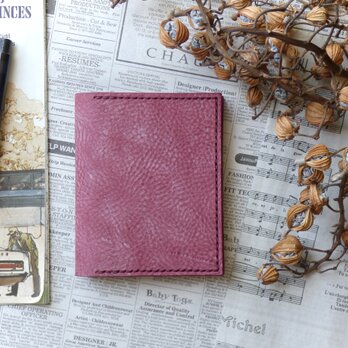 イタリア革のメモ帳カバー／A7サイズ／ロディアNo.11／横型／ラズベリーの画像