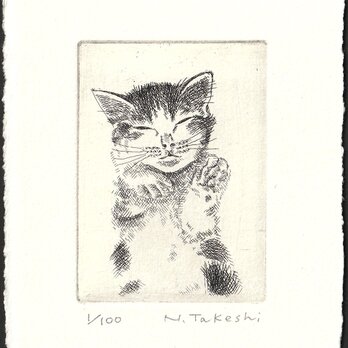 まねき猫・2023/銅版画(作品のみ）の画像
