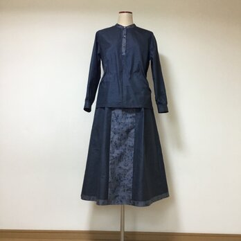 2種の大島紬のスカート     着物リメイクの画像