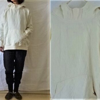 【c様専用ページ】アイボリー/天日干し25リネン　スウェット風フードラグランプル　他1点の画像