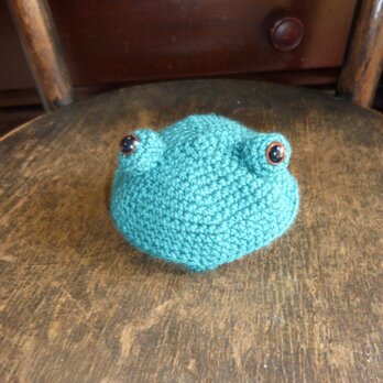 手編みのカエルのミニエコバッグ（送料無料）の画像