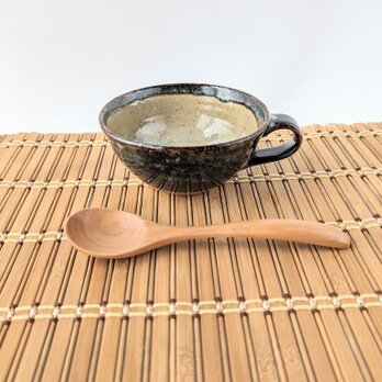 ディープブルーのスープカップ　【手仕事　民藝　和　陶器】の画像