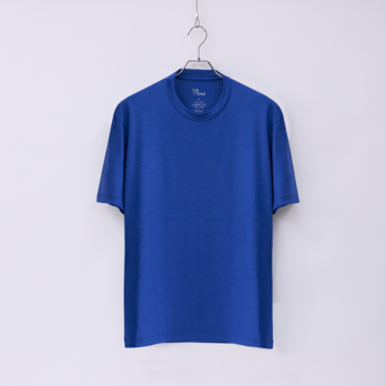 【ユニセックス】C BASIC　ウール100％半袖Tシャツ　(450ロイヤルブルー　Sサイズ)の画像