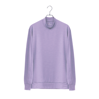 【ユニセックス】メリノウール モックネック長袖Tシャツ　(850ラベンダー　Mサイズ)の画像