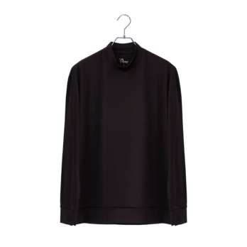 【ユニセックス】C MOCK NECK　メリノウール長袖Tシャツ　(601ダークブラウン　Sサイズ)の画像