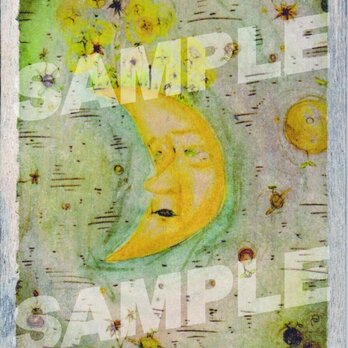 木のポストカード『月おじさん』の画像