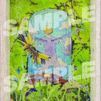木のポストカード『たびだち』の画像
