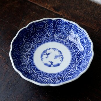 濃い青◆伊万里　蛸唐草染付膾皿　骨董品　antiques 丁寧な暮らしに。江戸幕末の画像