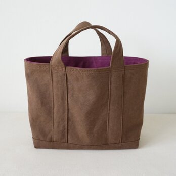TOTE BAG -bicolor- (M) / brown × purpleの画像