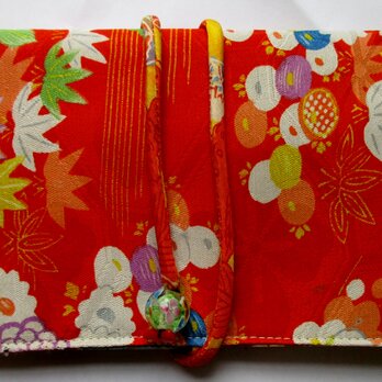 ７３７４　花柄の着物で作った和風財布・ポーチ＃送料無料の画像