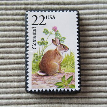 アメリカ　野生動物切手ブローチ 8871の画像