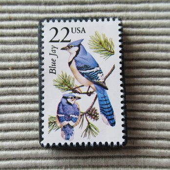 アメリカ　野生動物切手ブローチ 8879の画像